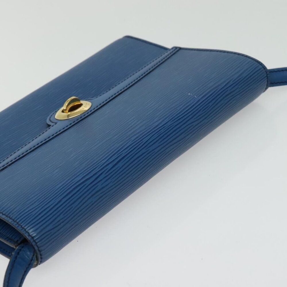 Authentic LOUIS VUITTON Epi Pochette Arche Shoulder Bag Blue M52575 LV - Picture 13 of 16
